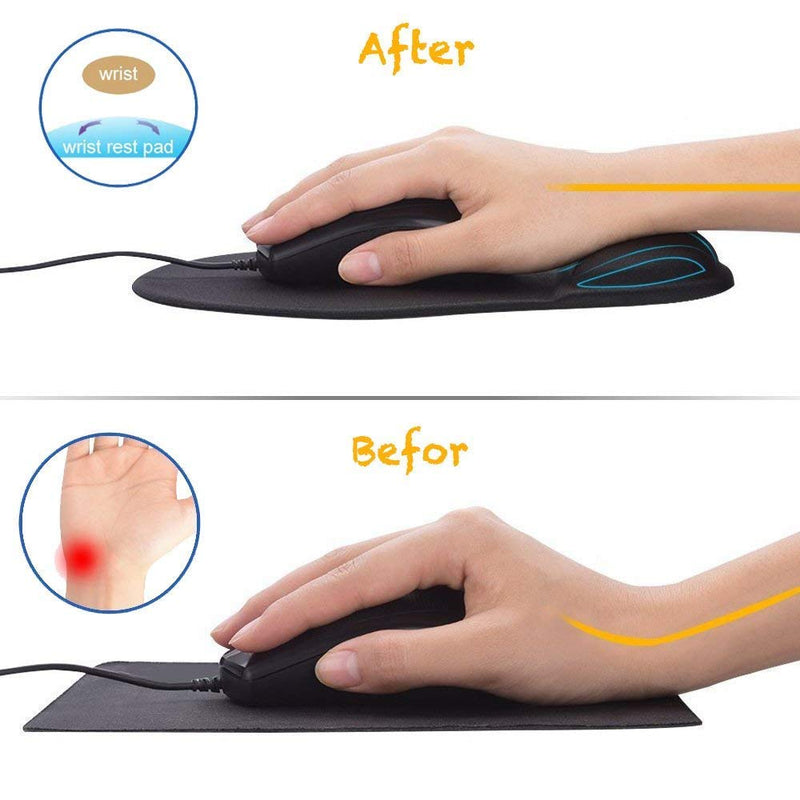 Office Mousepad with Gel Wrist Support - Ergonomic Gaming Desktop Mouse Pad Wrist Rest - Design Gamepad Mat Rubber Base for Laptop Comquter -Silicone Non-Slip Special-Textured Surface (05Red) - LeoForward Australia