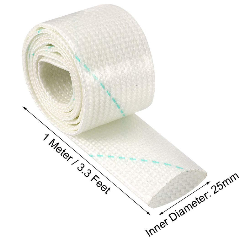  [AUSTRALIA] - uxcell Insulation Braided Sleeve, 3.3Ft-25mm Polyethylene Resin Fiberglass Sleeve