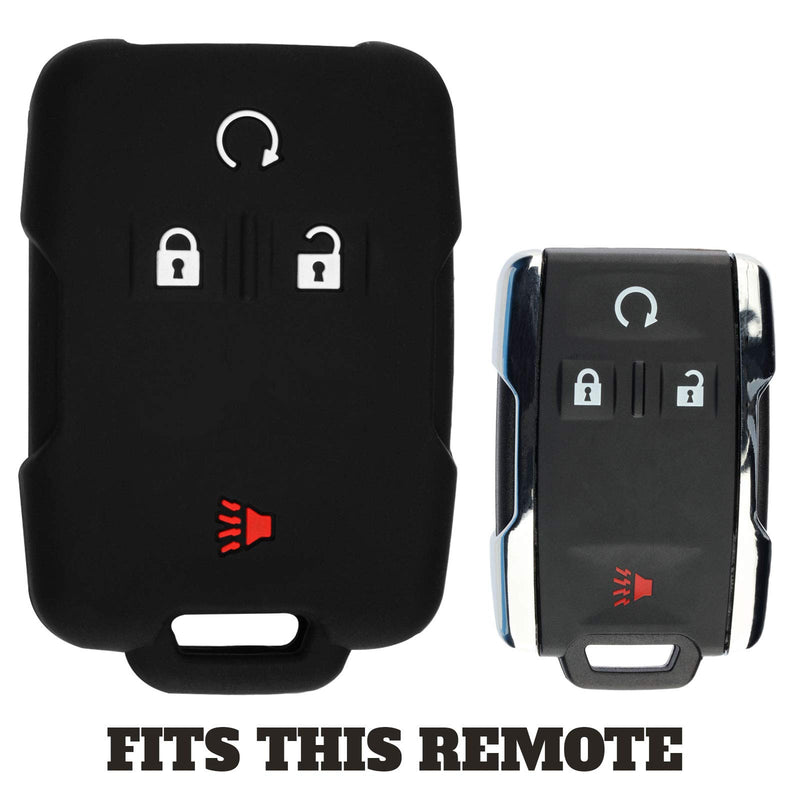  [AUSTRALIA] - KeyGuardz Keyless Entry Remote Car Smart Key Fob Shell Cover Protective Case for Chevy GMC Sieraa Silverado (Pack of 2) Black