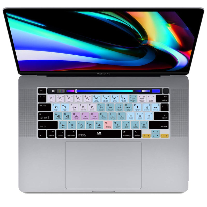  [AUSTRALIA] - HRH Pro Tools Shortcuts Hotkey Silicone Keyboard Cover Protector for MacBook Pro 13 inch 2020 (Model A2289 / A2251 / A2338 M1 Chip) and for MacBook Pro 16”2019 (Model A2141) Hotkey-Pro Tools