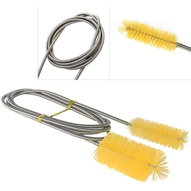Flexible Drain Brush，Nylon Cleaner Double Ended Elastic Hose Pipe 67-inch and 2 PCS 8.2-inch Straw Cleaning Brush - LeoForward Australia