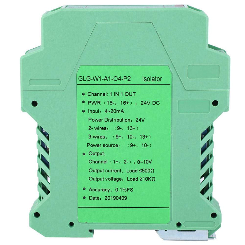  [AUSTRALIA] - DC signal conditioner, DC 24V D current signal isolator transmitter 4-20 milliamperes PLC detection signal conditioner (1 in 1 out, 4-20mA to 0-10V)