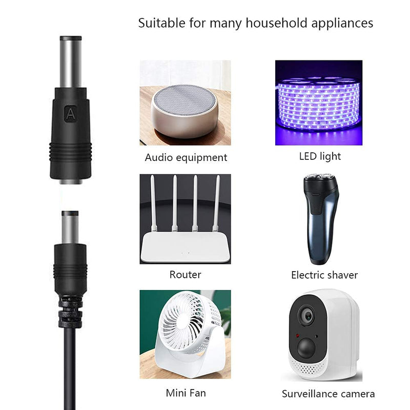  [AUSTRALIA] - GutReise USB 5V to DC 12V Converter Power Cable + 8 Connectors Adapter USB to DC Power Cable (Below 2A Max for 8Watts)