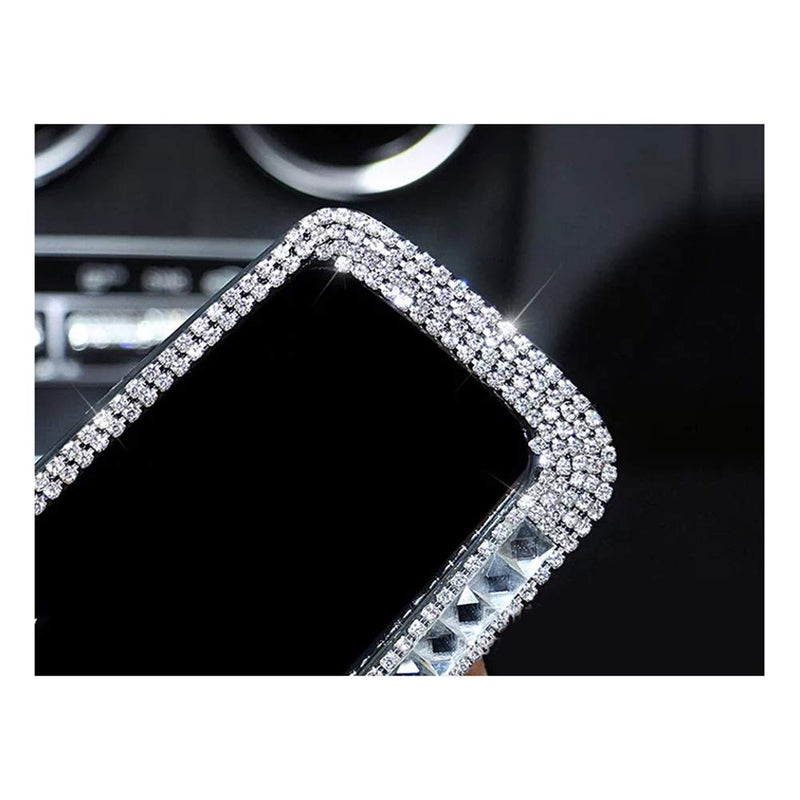 Siyibb Bling Rhinestones Car Rearview Mirror for Girls Auto Accessories - White - LeoForward Australia