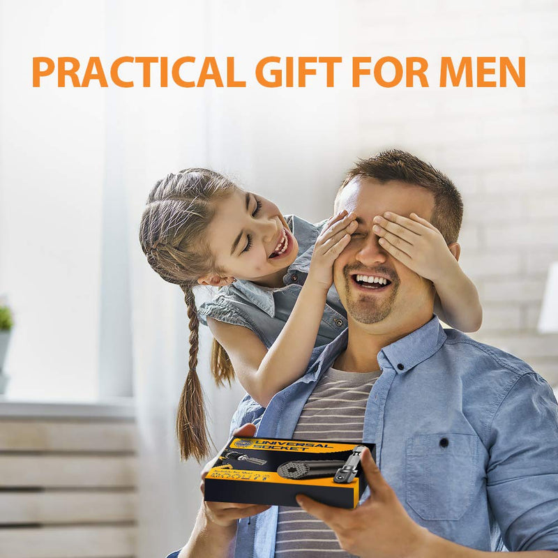 Fathers Day Dad Gifts from Daughter Son, Universal Socket Tool Sets with Power Drill Adapter, Unique Cool Gadgets Socket Set, Handy DIY Tools, Gifts for Men/Dad/Husband/Boyfriends/Women T-Black - LeoForward Australia