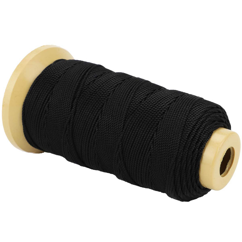  [AUSTRALIA] - 328 Feet Twisted Nylon Line Twine String Cord for Gardening Marking DIY Projects Crafting Masonry (Black, 1.5mm-328 feet) Black