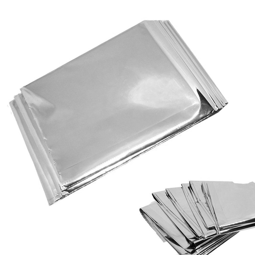  [AUSTRALIA] - NYKKOLA Emergency Mylar Blankets - 84" X 52"(4 Pack) - Designed for NASA - Essentials for Outdoors, Hiking, Survival, Marathons or First Aid Silver