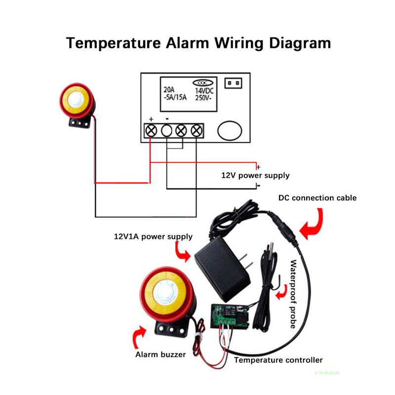  [AUSTRALIA] - General Purpose Digital Temperature Controller with Sensor DC 12V