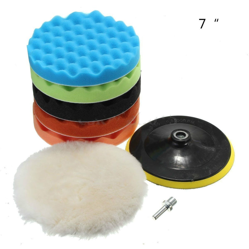  [AUSTRALIA] - Yosoo Auto Car Polisher Car Polishing Waxing Foam Sponge Buffer Buffing Pads Set (7 inch) 7 inch