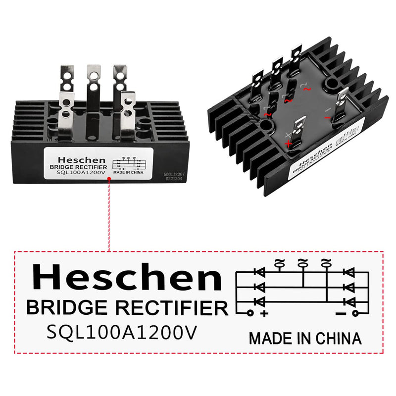  [AUSTRALIA] - Heschen 3-phase bridge rectifier, SQL-100A, diode module 100A, 5 terminals