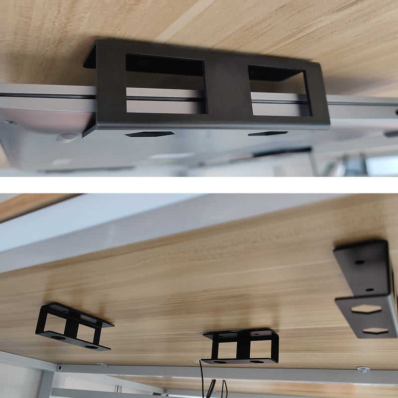  [AUSTRALIA] - PIAOLGYI Black Under Desk Laptop Holder Mount with Screw,Under Desk Laptop Mount Bracket,Add On Under Table Laptop/Keyboard Storage（3 Pcs）