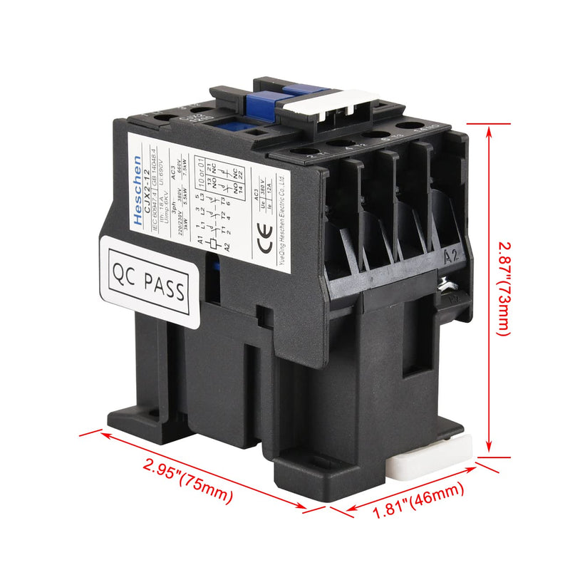  [AUSTRALIA] - Heschen AC contactor CJX2-1210 24V 50/60Hz coil 3P 3-pole normally open Ie 12A Ue 380V