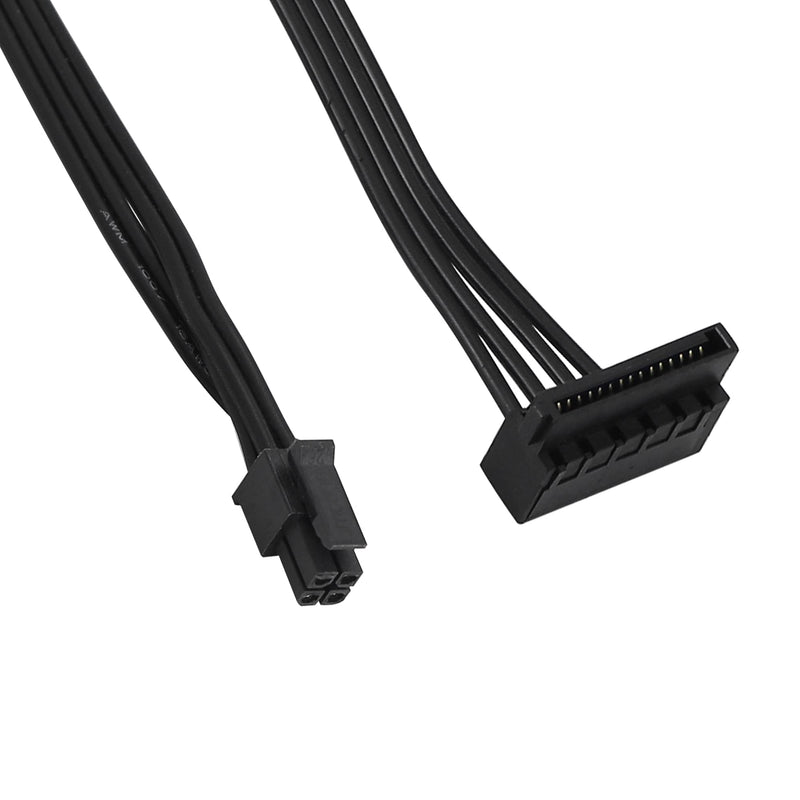  [AUSTRALIA] - CERRXIAN 45cm Motherboard ATX Mini 4 Pin to Dual Right Angle 15 Pin SATA Hard Drive HDD Power Splitter Cable