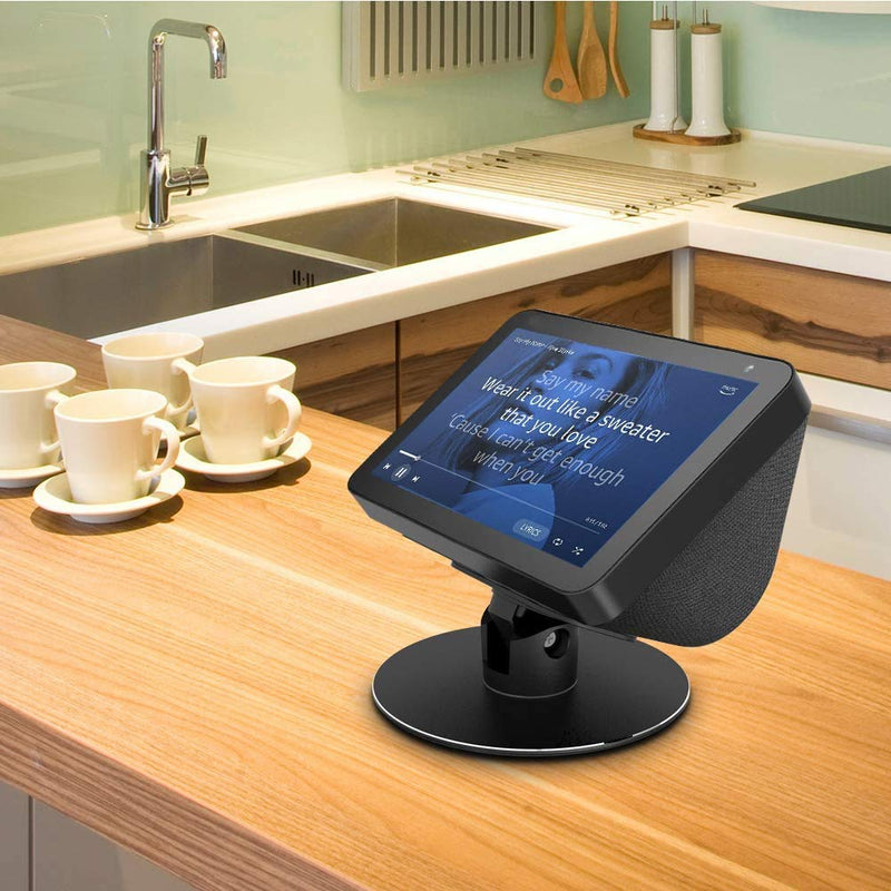  [AUSTRALIA] - Echo Show 8 Adjustable Stand, Stand for Amazon Echo Show 8, Horizontal 360 Rotation Longitudinal Angle Change Echo Show 8 View Black MY012-01