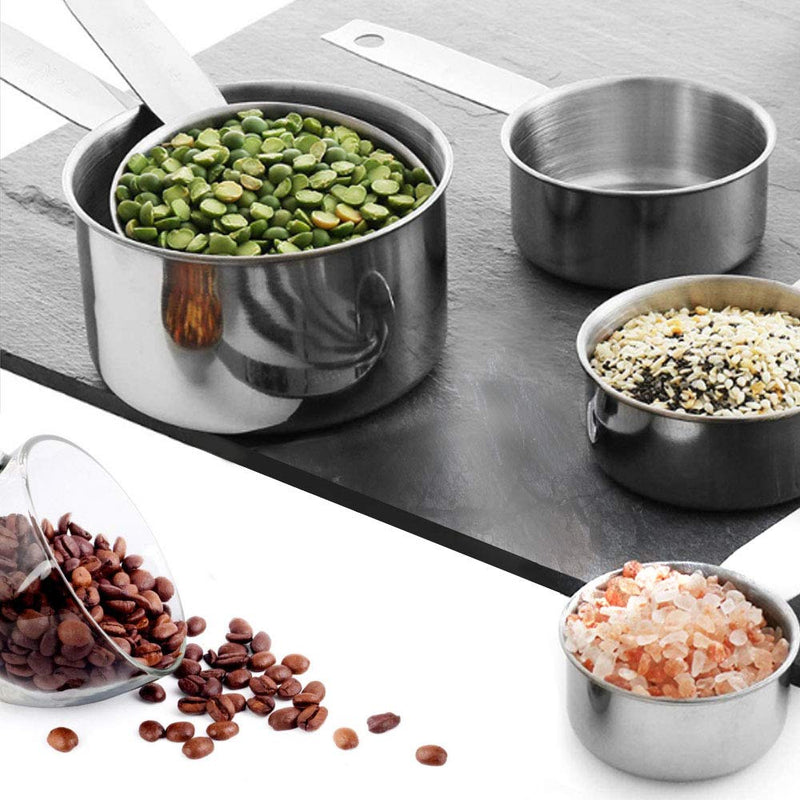  [AUSTRALIA] - Measuring Cups Set, 5 Piece 304 Stainless Steel Measuring Cup, Kitchen Cooking and Baking Metal Accessories and Tools