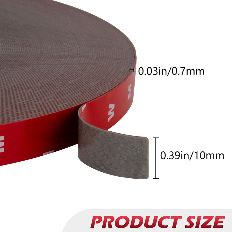  [AUSTRALIA] - 108 Ft Double Sided Tape,3m Mounting Adhesive Tape Heavy Duty, Foam Tape, LED Strip Lights, Home Decor, Office Decor (0.39In, Black) 0.39In x 108 Ft