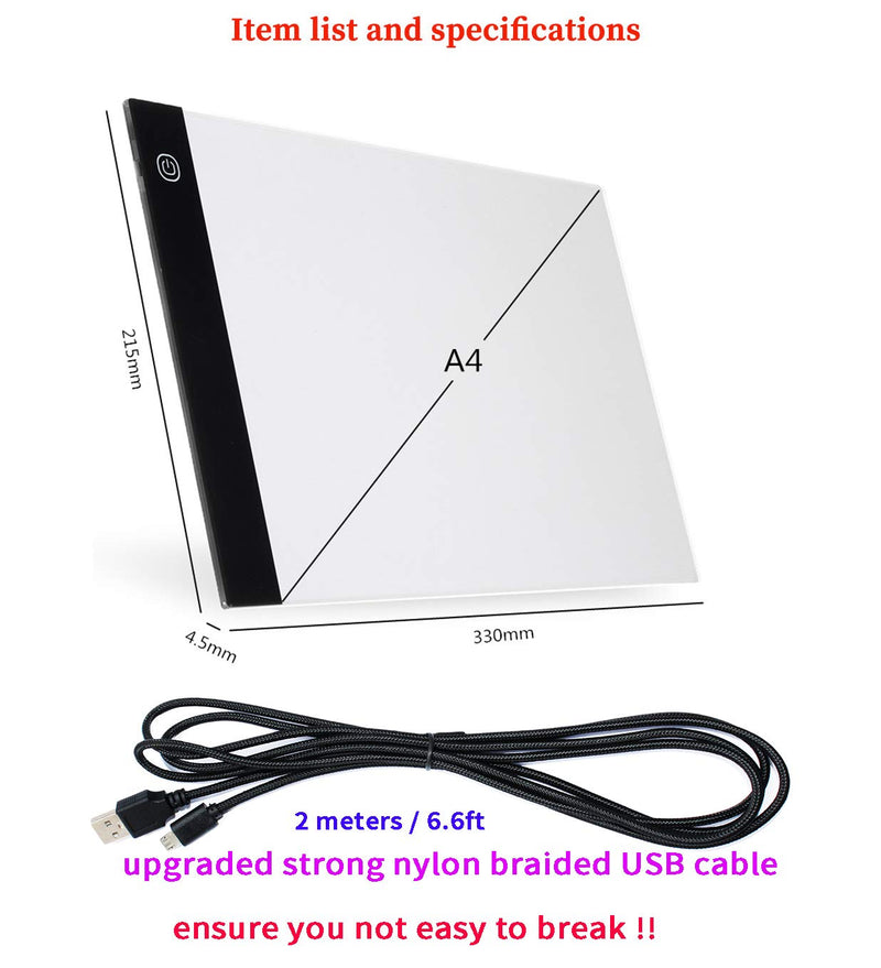  [AUSTRALIA] - A4 Ultra-Thin Portable LED Light Box Tracer USB Power LED Artcraft Tracing Light Pad Light Box for Artists,Drawing, Sketching, Animation LED pad a4