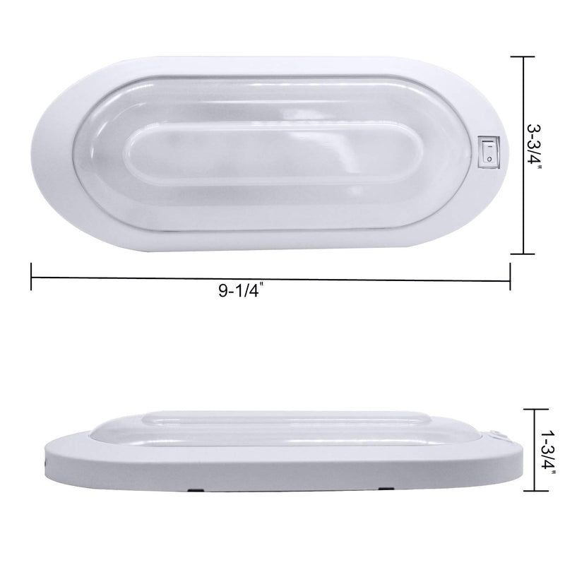  [AUSTRALIA] - Facon Classic Style LED Bright Pancake Light Surface Mount Spotlight Fixtures 12 Volt Interior Ceiling Dome Light with On/Off Switch for RV Motorhomes Camper Caravan Trailer Boat (Pack of 2, White) Pack of 2 4000K Cool White, White Trim