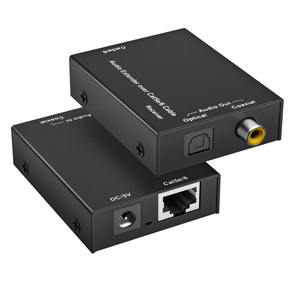  [AUSTRALIA] - Active Optical Coaxial Digital Audio Extender Over Cat5e Cat6 Cable, BolAAzuL Digital Audio SPDIF Toslink Coax Extender Transmitter Receiver up to 300M (990FT)