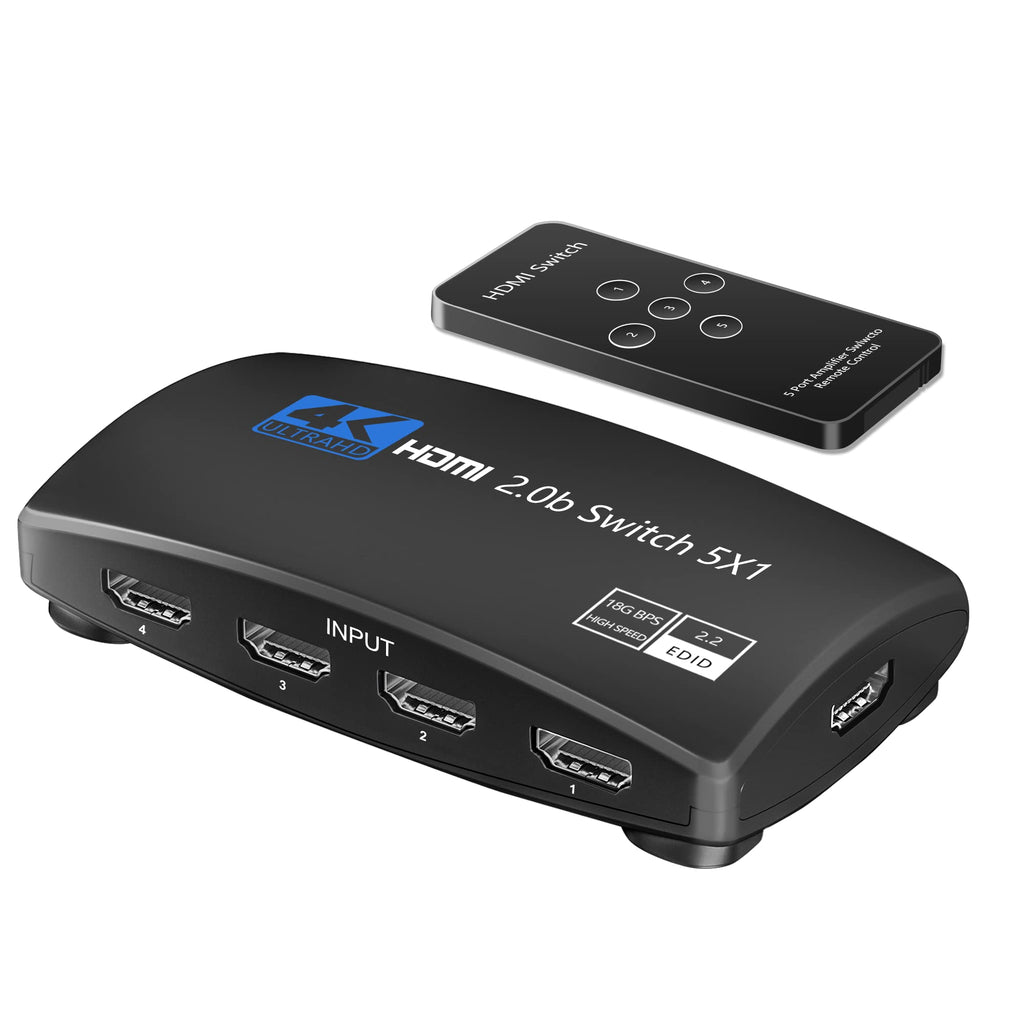  [AUSTRALIA] - HDMI Switch, NEWCARE HDMI Switcher 5 Port HDMI Switch Box with Remote 5 in 1 Out 4K 60hz HDMI Selector, Support UHD HDMI 2.0b, Compatible with PS5, Apple TV, Xbox, Nintendo HDMI Switch 5X1