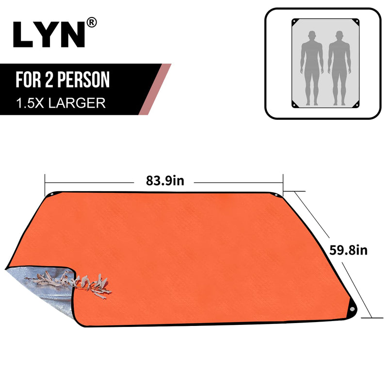  [AUSTRALIA] - Thickening Complex:LYN Multilayer Heavy Duty Emergency Survival Blanket-59.8"✖️83.9",Reflective Mylar Waterproof Windproof Thermal,for Rescue,Car Camping,Hiking,Bushcraft,Snowfield&Mountaineering. Orange - 2