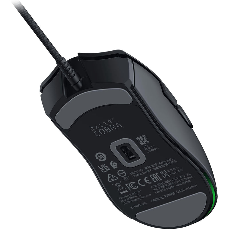  [AUSTRALIA] - Razer Cobra Wired Gaming Mouse: 58g Lightweight Design - Gen-3 Optical Switches - Chroma RGB Lighting with Underglow - Precise 8500 DPI Optical Sensor - 100% PTFE Mouse Feet - Speedflex Cable - Black