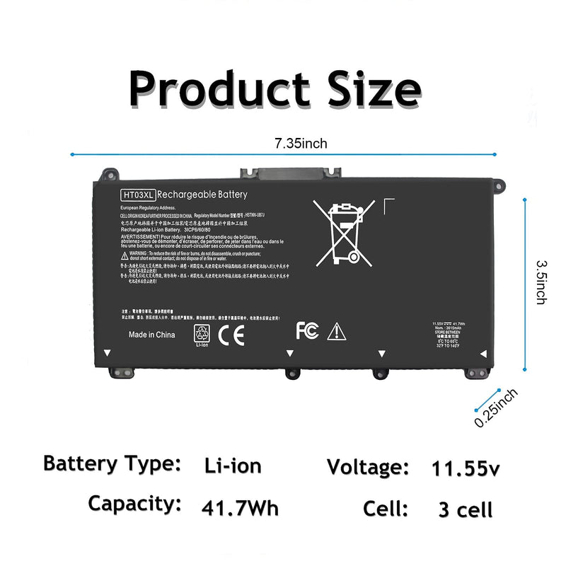  [AUSTRALIA] - HT03XL Laptop Battery for HP Pavilion 14-CE 14-CF 15-DB 15-CS 15-DA 17-by Series L11119-855 15-CS0053CL 15-DA0014DX 15-DA0033WM 14-CE0064ST 14-CE1056WM 14-CE0034TX L11421-421 HSTNN-LB8M HSTNN-DB8R