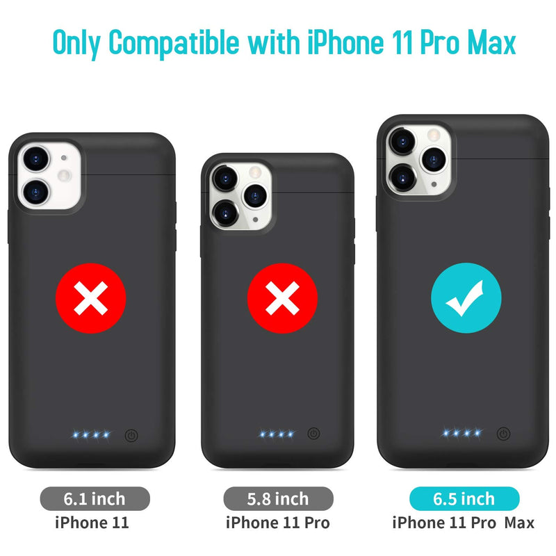 [AUSTRALIA] - Battery Case for iPhone 11 Pro Max, Upgraded 6500mAh Portable Charging Case Protective Charger Case Extended Battery Pack for iPhone 11 Pro Max [6.5 inch]-Black
