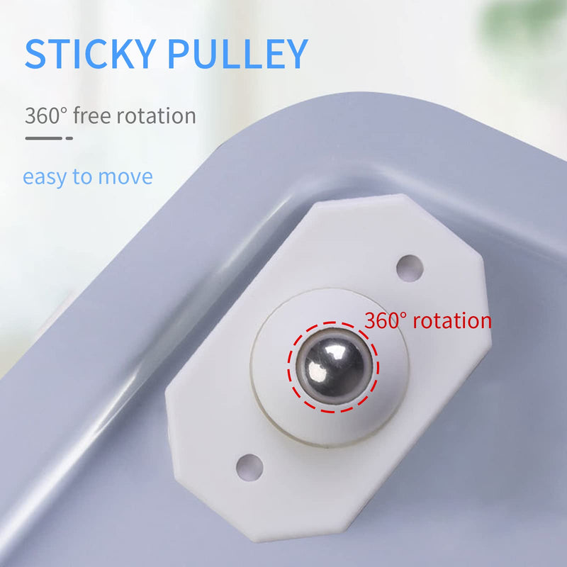  [AUSTRALIA] - Tradufa 16Pcs Self Adhesive Mini Caster Wheels, Stainless Steel Mini Swivel Caster Wheels with 360° Rotation Ball Transfer Unit Universal Wheel for Furniture Various Storage Boxes Drawer Trash