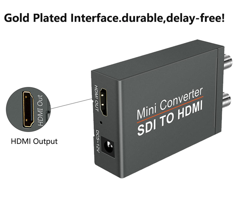  [AUSTRALIA] - SDI to HDMI Converter, Mini Converter SDI to HDMI Adapter Audio Video Converter, SDI Loopout 1080P Video Audio SDI Splitter with Stereo Audio De-embedder, Support HD-SDI,SD-SDI,3G-SDI