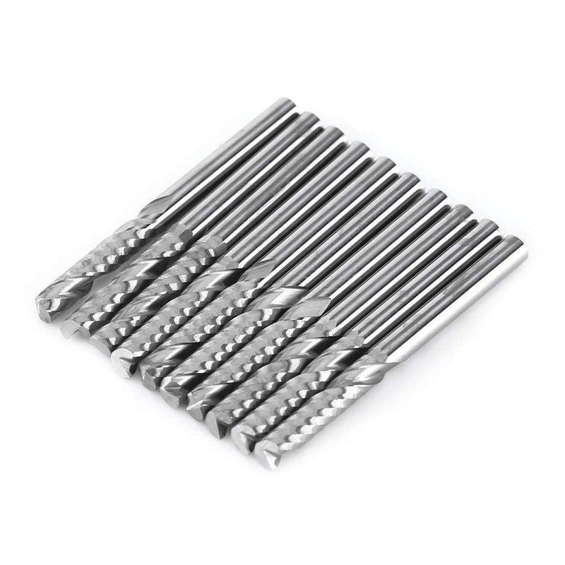  [AUSTRALIA] - End mill, milling cutter 4 mm shank, 10 pieces of carbide spiral end milling cutter, single flute CNC, for cutting acrylic, PVC, wood and many other soft materials