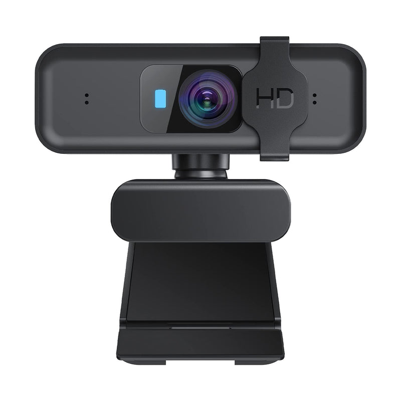  [AUSTRALIA] - USB 1080P HD Pro Webcam - with Auto Focus, Privacy Screen, and Dual Microphone, 360° Rotating Streaming Webcam for Computer, Skype, YouTube Video, Conference, Online Courses, Black