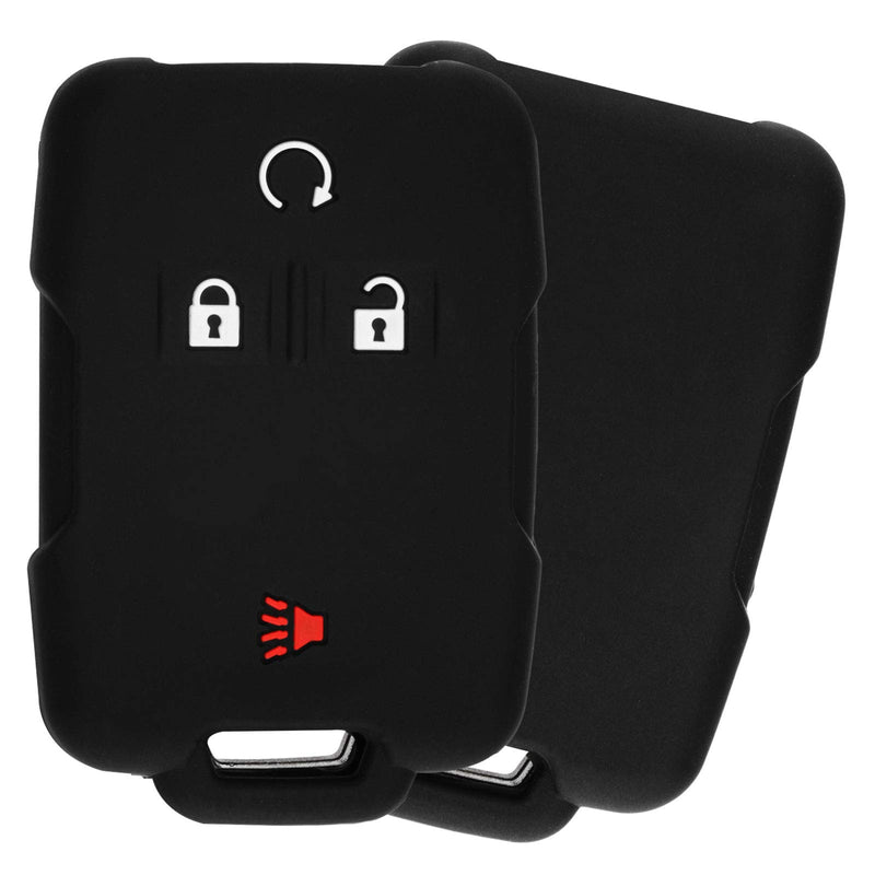  [AUSTRALIA] - KeyGuardz Keyless Entry Remote Car Smart Key Fob Shell Cover Protective Case for Chevy GMC Sieraa Silverado (Pack of 2) Black