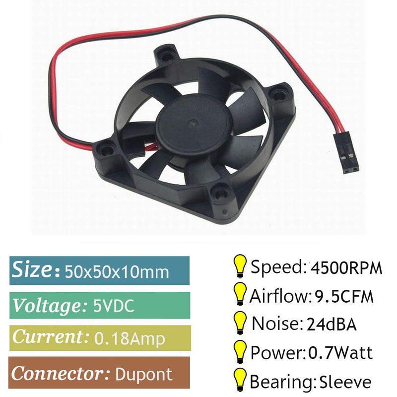  [AUSTRALIA] - GDSTIME 5Volt 50x10mm 50mm 2 Inch Dupont Connector Small Brushless Dc Cooling Fan