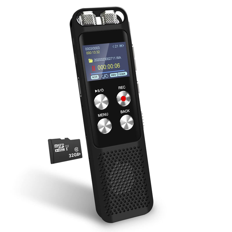  [AUSTRALIA] - 48GB Digital Voice Recorder: Voice Activated Recorder with Playback, Audio Recording Device for Lectures Meetings, Dictaphone Sound Tape Recorder with Password | USB