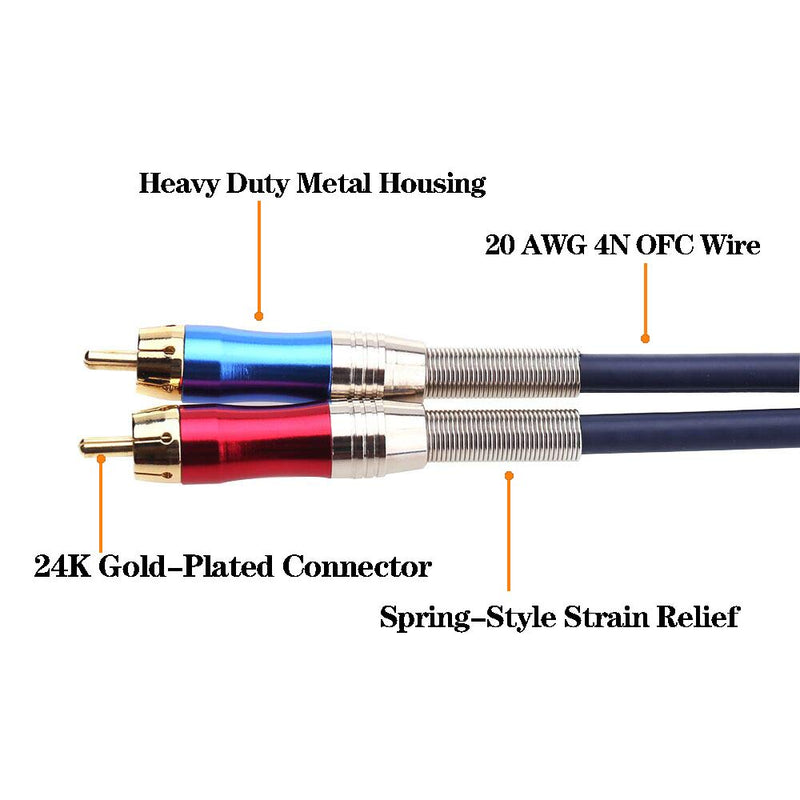 DISINO Dual RCA to XLR Male Y Splitter Patch Cable, Unbalanced 2 RCA/Phono Plug to 1 XLR Splitter Duplicator Lead Y-Cable Adapter -10feet/3m - LeoForward Australia