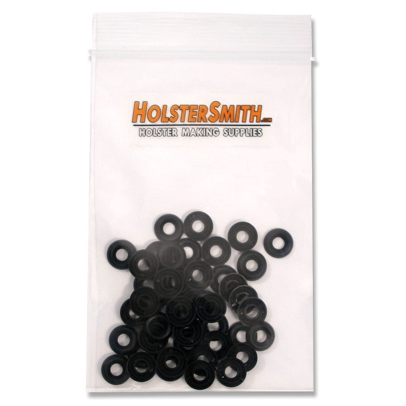  [AUSTRALIA] - Finishing Washers - #8 - (.530 Dia.) - Countersunk - Round Top - Nylon - for Kydex Holster Making - USA Design - (by HolsterSmith) - (Color Collection) - (50 Pack) Black