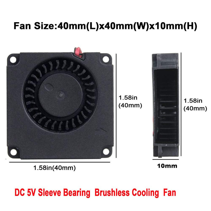  [AUSTRALIA] - 2Packs Wathai DC Blower Fan 4010 Radial Cooling Fan 5V 2 Pin DC 40mm x 10mm