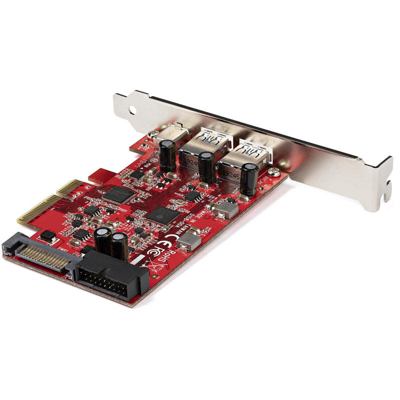  [AUSTRALIA] - StarTech.com 5-Port USB PCIe Card - 10Gbps USB 3.1 Gen 2 PCIe Card w/ 1x USB-C & 2X USB-A - 1x 2 Port IDC (Internal 5Gbps USB Header Expansion) - USB C PCI Express Controller Card (PEXUSB312A1C1H)