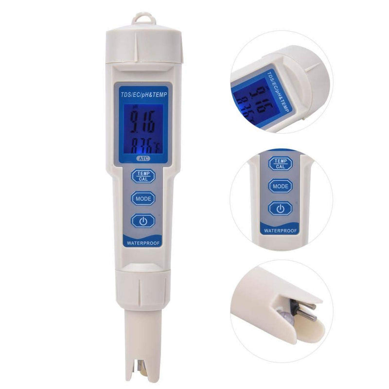 Water Quality Tester 4in1 PH/EC/TDS/Temperature Water Quality Monitor for Food Processing Drinking Water Monitor - LeoForward Australia