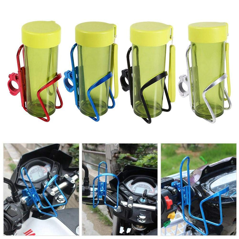  [AUSTRALIA] - Universal Motorcycles Drink Cup Holder Handlebar Adjustable Motorbike Water Beverage Support Stand Bottle Adapter for Bicycle Bike (Silver)