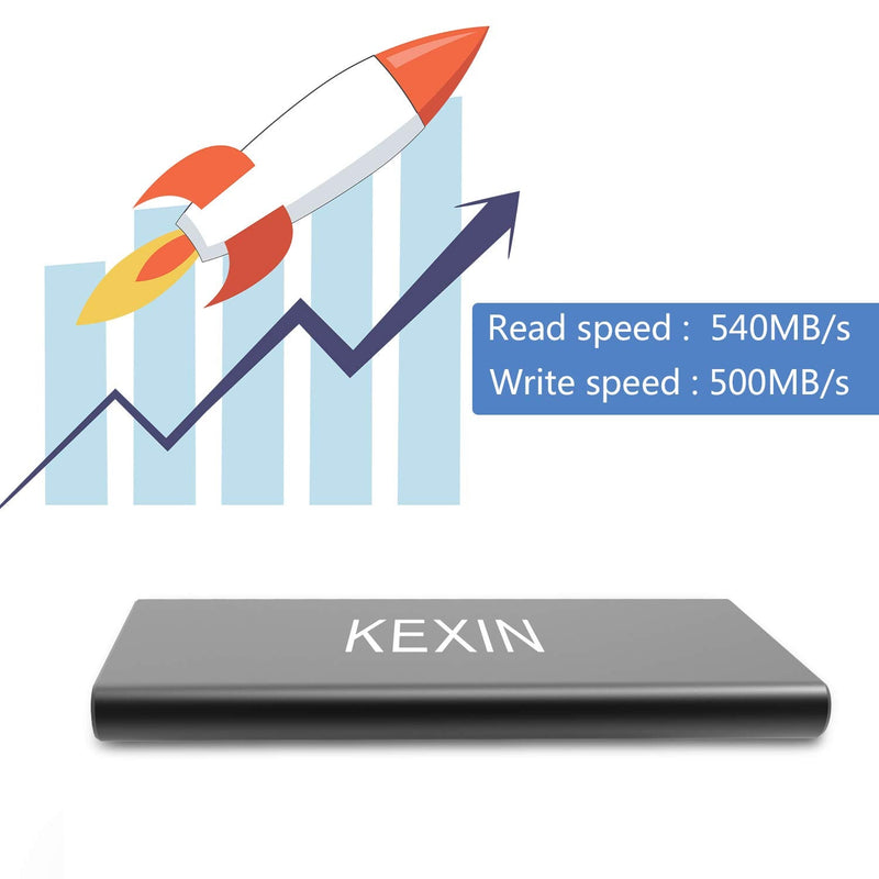  [AUSTRALIA] - KEXIN 500GB External SSD Read/Write Up to 540MB/s Portable Solid State Drive - USB-C, USB3.1, X1 Pro Black 9). X1 pro 500GB