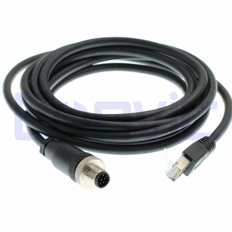  [AUSTRALIA] - Eonvic M12 to RJ45 8Pin Male Gigabit Cognex Industrial Camera High Flex Cables 3M