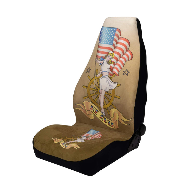  [AUSTRALIA] - Pilot Automotive SC-512 Pilot USA Pin Up High Back, Front Seat Cover Single