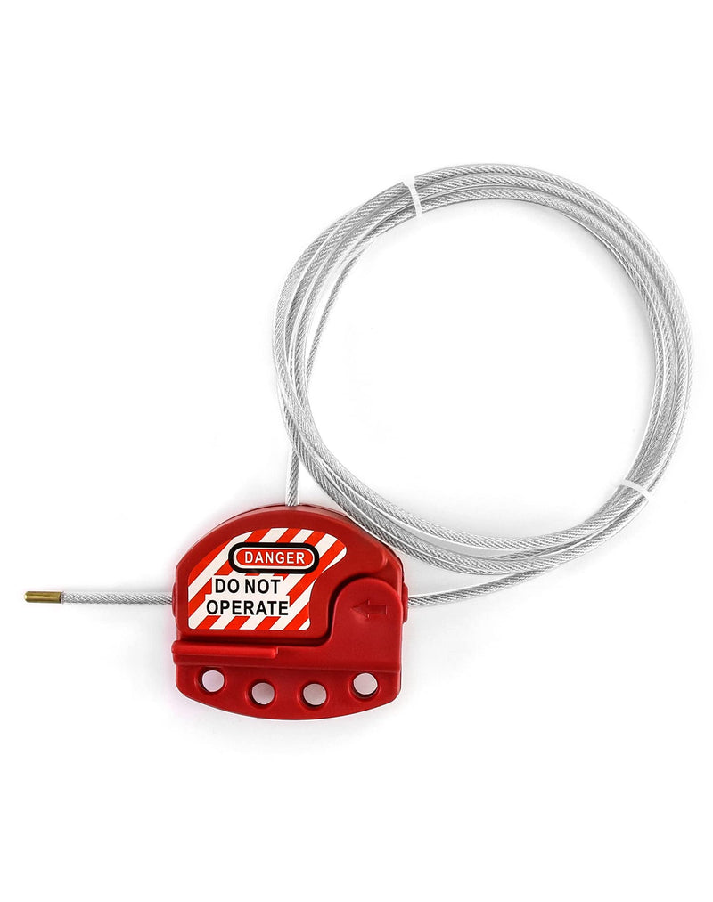  [AUSTRALIA] - QWORK Lockout Tagout Cable Lock, Adjustable Steel Vinyl Coated Cable Lockout, 3/16" Diameter, 5.9' Length 1 Pack