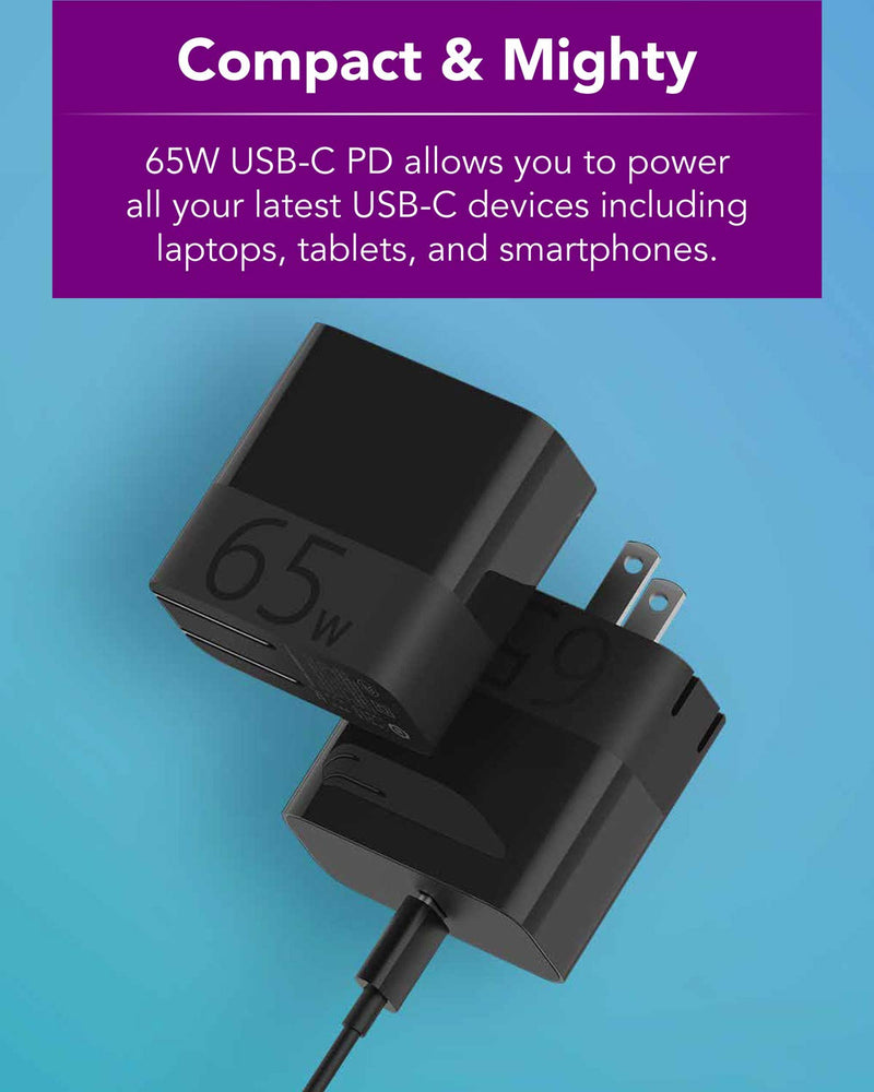  [AUSTRALIA] - ZMI zPower Turbo 65W USB-C PD Laptop Charger Power Adapter Compatible with Laptops Chargeable via USB-C (Not Compatible with Legacy Models with Barrel Charging Ports) - Black