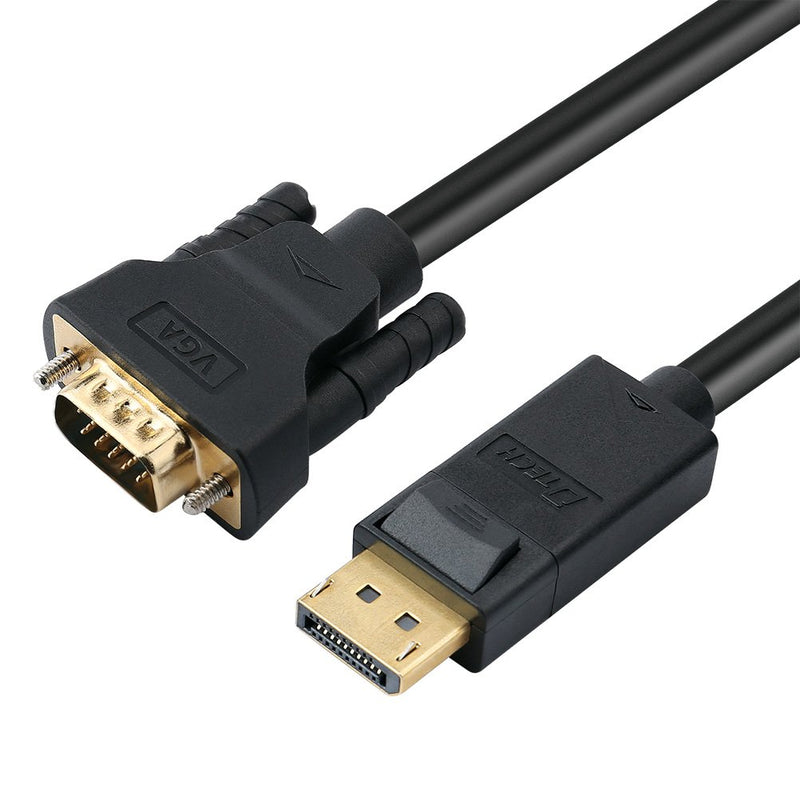 DTECH 6ft Displayport to VGA Cable Male to Male Plug Video Adapter with Gold Plated Connector (Black, 6 Feet) - LeoForward Australia