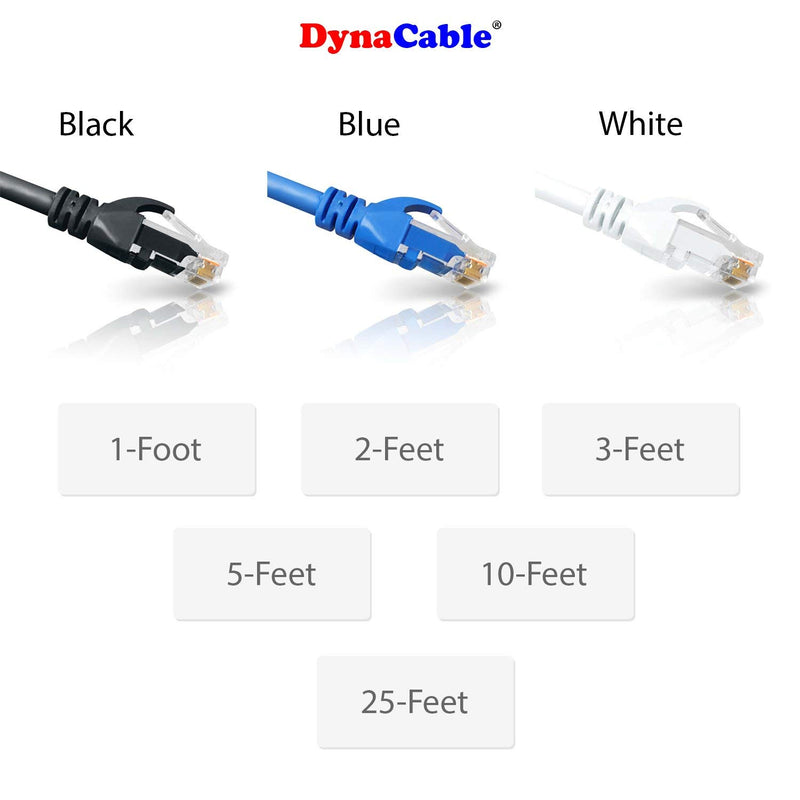DynaCable Heavy Duty Cat6 Ethernet Copper LAN Cable with Snagless RJ45 Connectors, 5 Pack/10FT, 24AWG 550MHz, UL-Listed, 10 GB Max Speed for Fast Computer Networking, Black 10 feet - LeoForward Australia