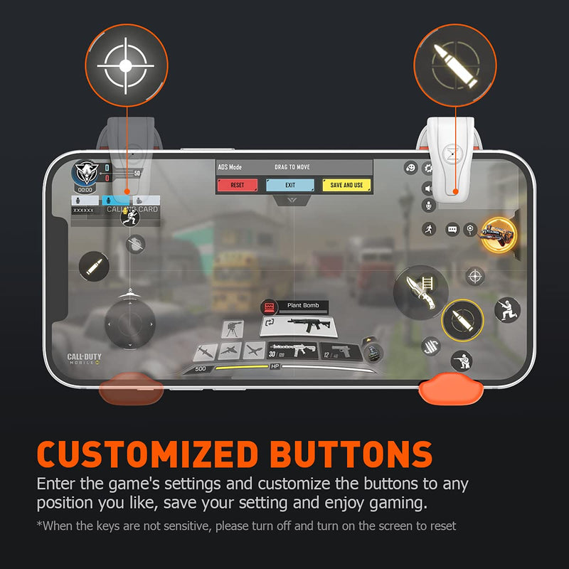  [AUSTRALIA] - Mobile Gaming Trigger, BIGBIG WON Mobile Game Controllers Plug and Play for iOS and Android Phone 4.7-6.5 inches Game Trigger for PUBG/Fortnite/COD White (M1-1 Piece)