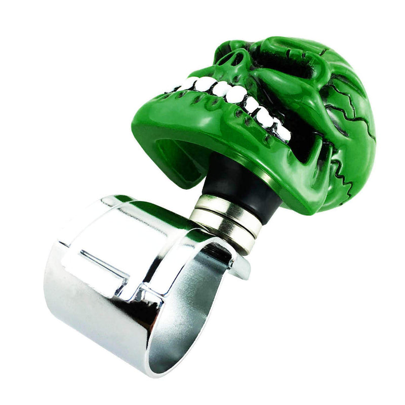  [AUSTRALIA] - Abfer Skull Steering Wheel Suicide Knob Car Turning Power Assist Helper Brody Ball Fit Most Universal Vehicles Trucks (Green) Green